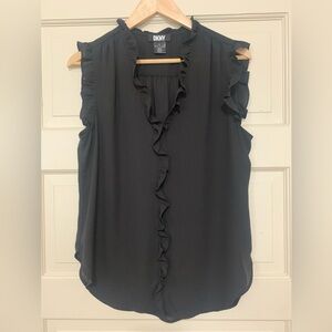 NWOT DKNY Sheer Black Blouse